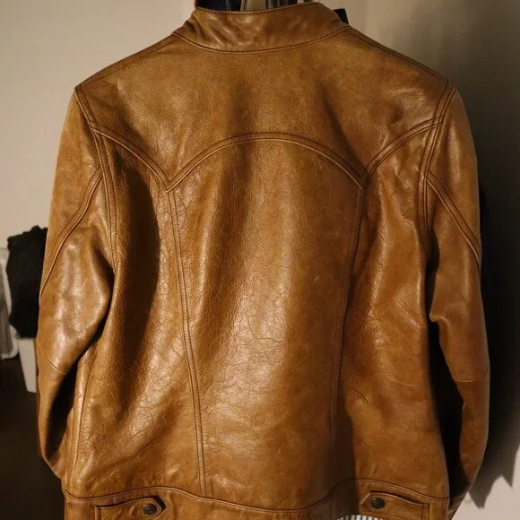 Vintage GAP Brown Fitted Leather Jacket - Women's - Picture 3 of 4